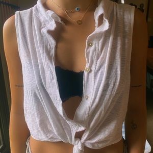 White button down tank